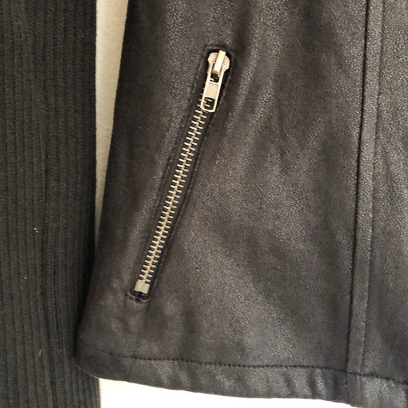 Faux Suede Rider Jacket in black